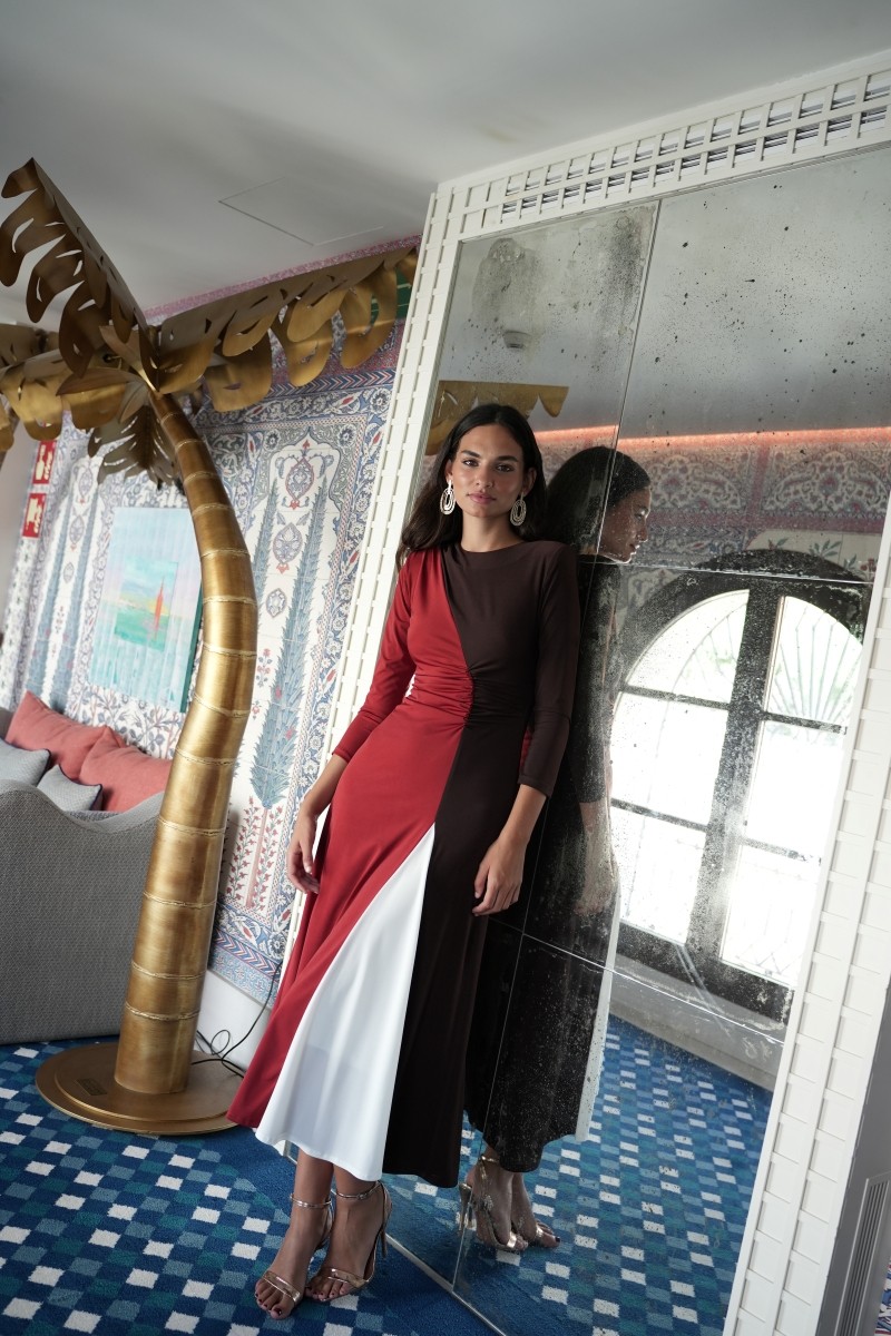 vestido mora punto tricolor