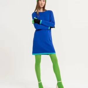 Vestido Surkana mini recto de punto Azul