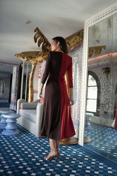 vestido mora punto tricolor - Imagen 3