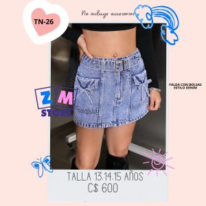 Falda estilo denim.–TN-26