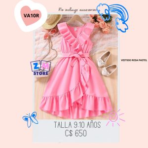 Vestido rosa pastel.–VA10R