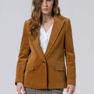 Blazer de pana con forro interior Mostaza-Surkana