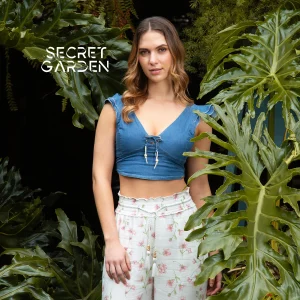 Blusa Crop Top Denim Slim Raimond