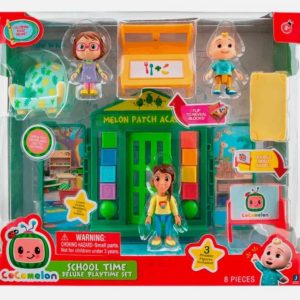 COCOMELON – Vamos al Cole Playset 3 Figuras 8 Piezas Juguete Educativo +3 Años