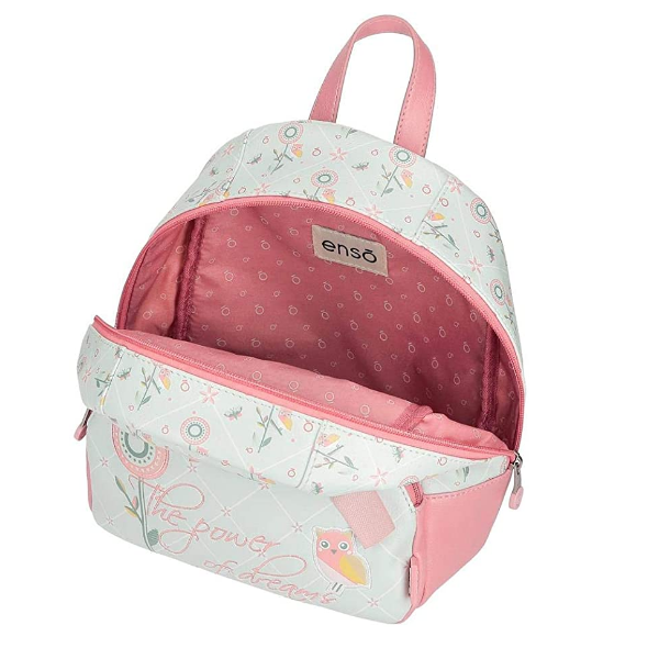 ENSO – Mochila Enso Owls Multicolor Pequeña 22x25x14cm Flores Lazo Niña Mini - Imagen 3