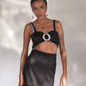 Top Hebilla Negro + Blanco