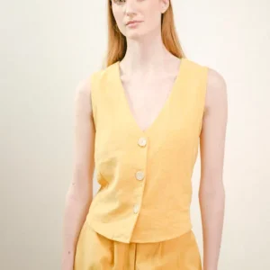 Chaleco-top amarillo Pan Producto  Básico. Ropa Barcelona