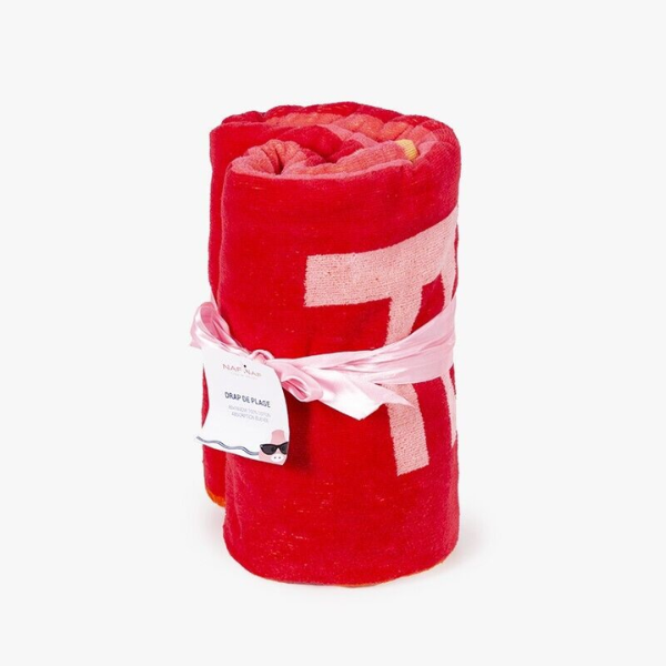 NAF NAF – Toalla de Playa Rectangular Multicolor Rayas 80 x 160 cm 100% Algodón Suave - Imagen 2