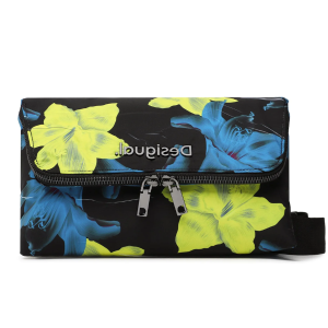 DESIGUAL – Bolso Bandolera Mujer de tela Jade Venecia Negro Floral Pequeño