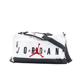 Nike – Bolsa de Lona Deporte Jordan Air Duffle Bag Sporttasche Blanca Grande 55x28x30 cm