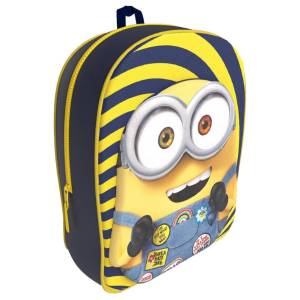 Cyp Brands – Mochila Infantil Minions Bob 3D Amarilla Azul Con Relieve 30x26x10cm 30x26cm Guardería Regalo Niño