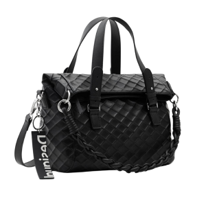 DESIGUAL – Bolso Shopper Mujer Negro Bag Blodgy Loverty 2.0 Mediano