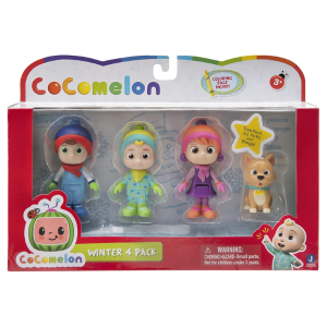 COCOMELON – Pack de 4 figuras Cocomelon de Invierno (Tom Tom, JJ, Yo Yo and Bingo!)