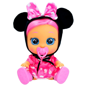 BEBÉS LLORONES – Dressy Minnie – Muñeca con Pelo Real, Lágrimas y Ropa Minnie