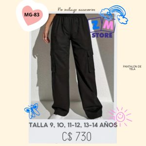 Pantalón de tela estilo cargo.–MG-83