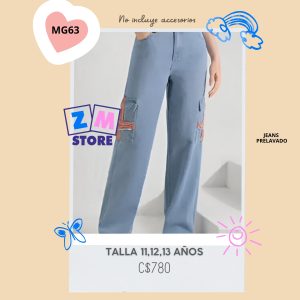 Jeans estilo cargo.–MG63