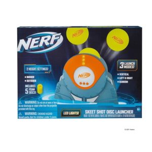 NERF – Lanzador de Discos- Skeet Shot Digital Lanzador de Discos con Luces LED