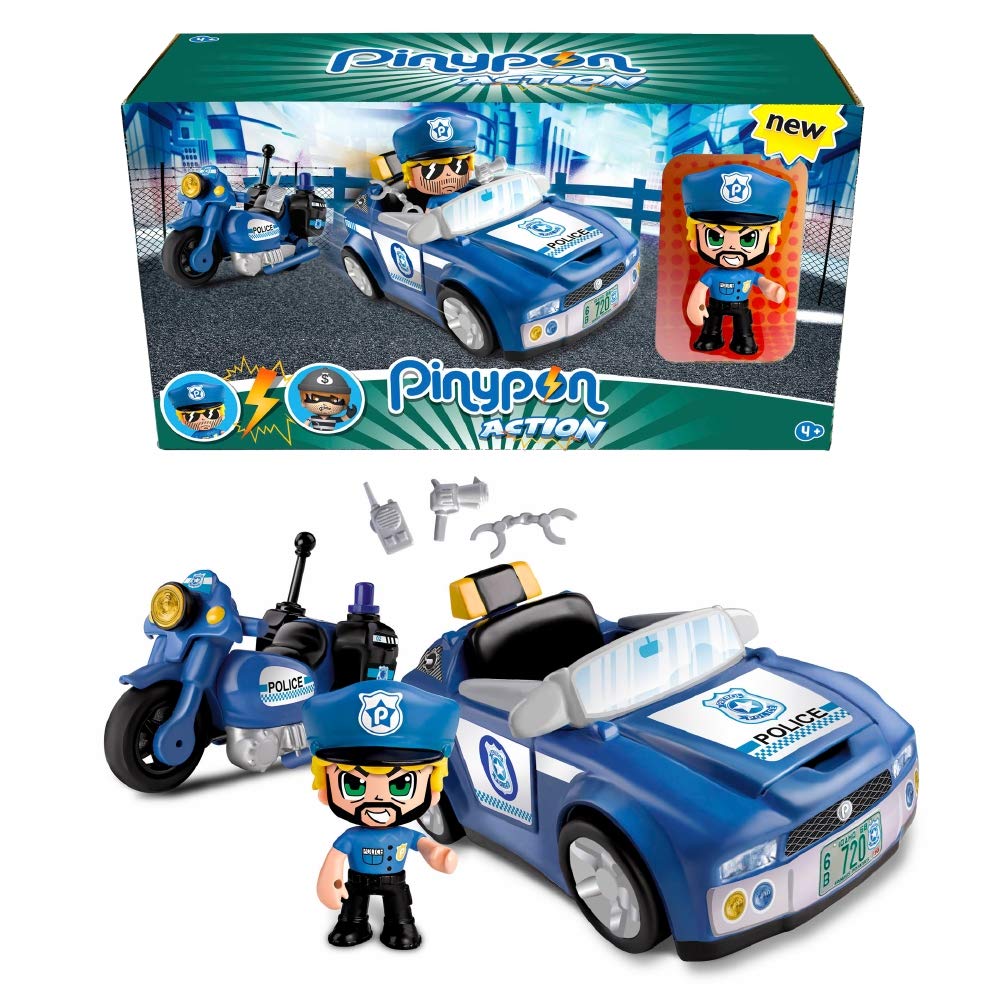 FAMOSA – PinyPon Action Policía Coche Policía + Moto + Figura 700014495 - Imagen 3