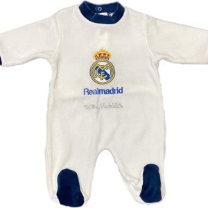 REAL MADRID – Pelele Pijama Invierno Mono Bebé Blanco Azul