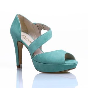 Sandalia de tacón con tira cruzada en empeine en ante by Doriani