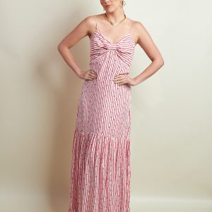 Vestido Melania rayas rojas