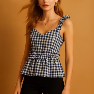 Blusa Santana Cuadros Navy