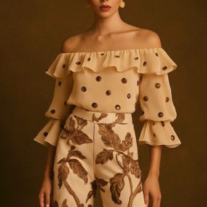 Blusa Salamina Coffee Dots