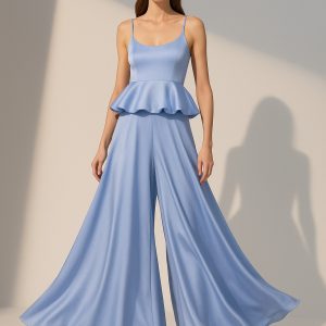 Blusa Globito tiras celeste