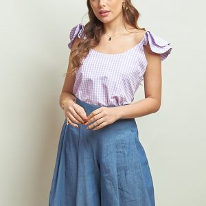 BLUSA CORAL CUADROS LILA