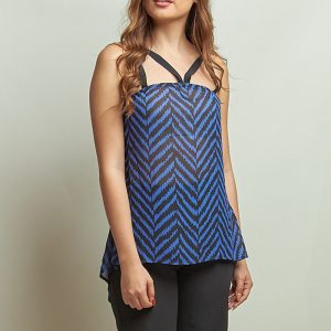 BLUSA CANDELA AZUL ESTAMPADO