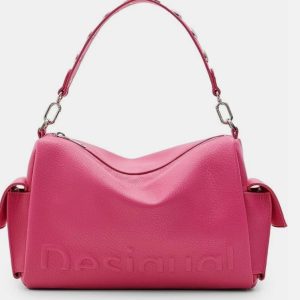 DESIGUAL – Bolso Bandolera Mujer Fucsia Half Logo Habana 23WAXP04 26,5x18x12,5 cm