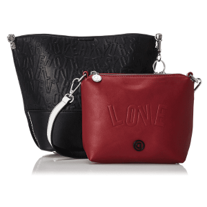 DESIGUAL – Bolso Bandolera Negro Desigual Kaila Bari Pequeño – 20WAXPC9/2000 24x18x11cm Negro Bolso Mujer Bandolera LOVE