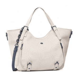 DESIGUAL – Bolso de Hombro Mujer Blanco Minuet Rotterdam Beige 46cm Grande Mujer Oficina Diario Chic 💼👜