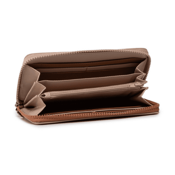 DESIGUAL – Cartera Grande Mujer Rhapsody Zip Around LOVE YOURSELF 19x10cm Marrón Mujer Regalo - Imagen 3