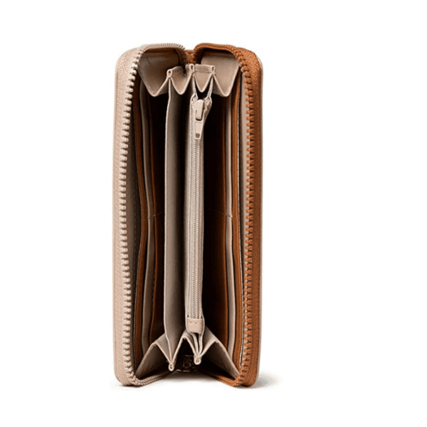 DESIGUAL – Cartera Grande Mujer Rhapsody Zip Around LOVE YOURSELF 19x10cm Marrón Mujer Regalo - Imagen 4