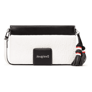 DESIGUAL – Monedero Bolso de Mano Kaila Carmen Negro Blanco 20SAYP28  18x14x4cm