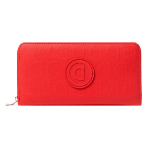 DESIGUAL – Monedero Cartera Mujer Lazarus Zip Around Rojo 19x10x2 cm