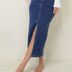 Falda midi denim