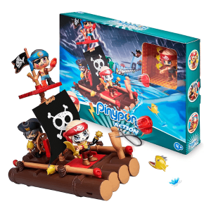 FAMOSA – Pinypon Action – Balsa de Piratas Flotante con Muñeco y Accesorios – Barco Pirata Infantil