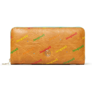 DESIGUAL – Monedero Desigual Mujer Marrón Intra Zip Around 20SAYP22 Cartera Larga Multicolor