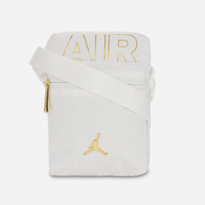 NIKE – Bolso Bandolera Air Jordan Unisex Blanco Logo Dorado  9A0722-001 Regalo Edición Top