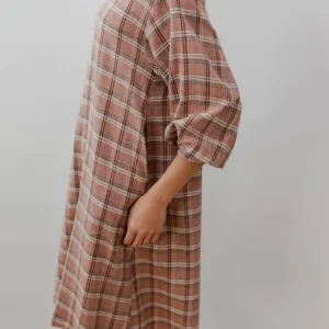 Vestido Pan Producto Básico cuadros Teja