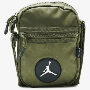 NIKE – Bolso Bandolera Air Jordan Jacquard Modelo Festival Bag Verde Caqui Bolso 19x13cm Unisex