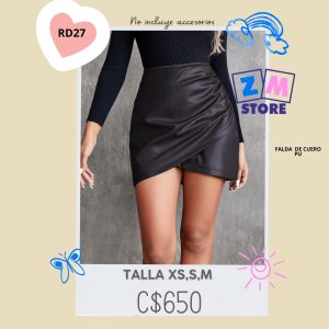 Falda de cuero PU .–RD27